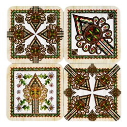 Polish Art Center - Polish Mountain Folk Coasters - Set of 4 Assorted