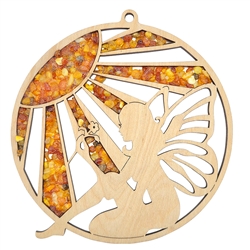 Sun and Moon Amber Suncatcher And Magnet 4.25" - Polish Art Center